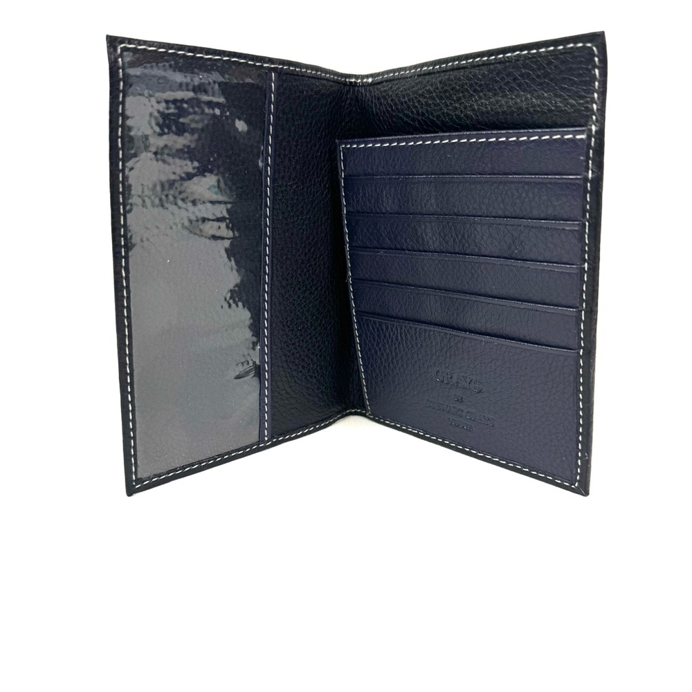 Grays - Stuart Grays of London leather passport cover NWOT black & purple unisex - Picture 16 of 16